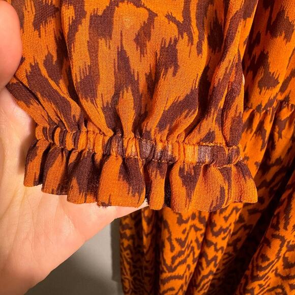 Aritzia Rust Patterned Midi Dress - Picture 5 of 9